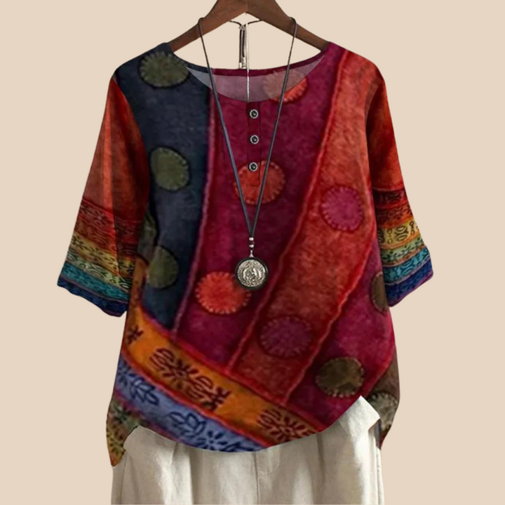 Parmina - Camicetta patchwork Boho