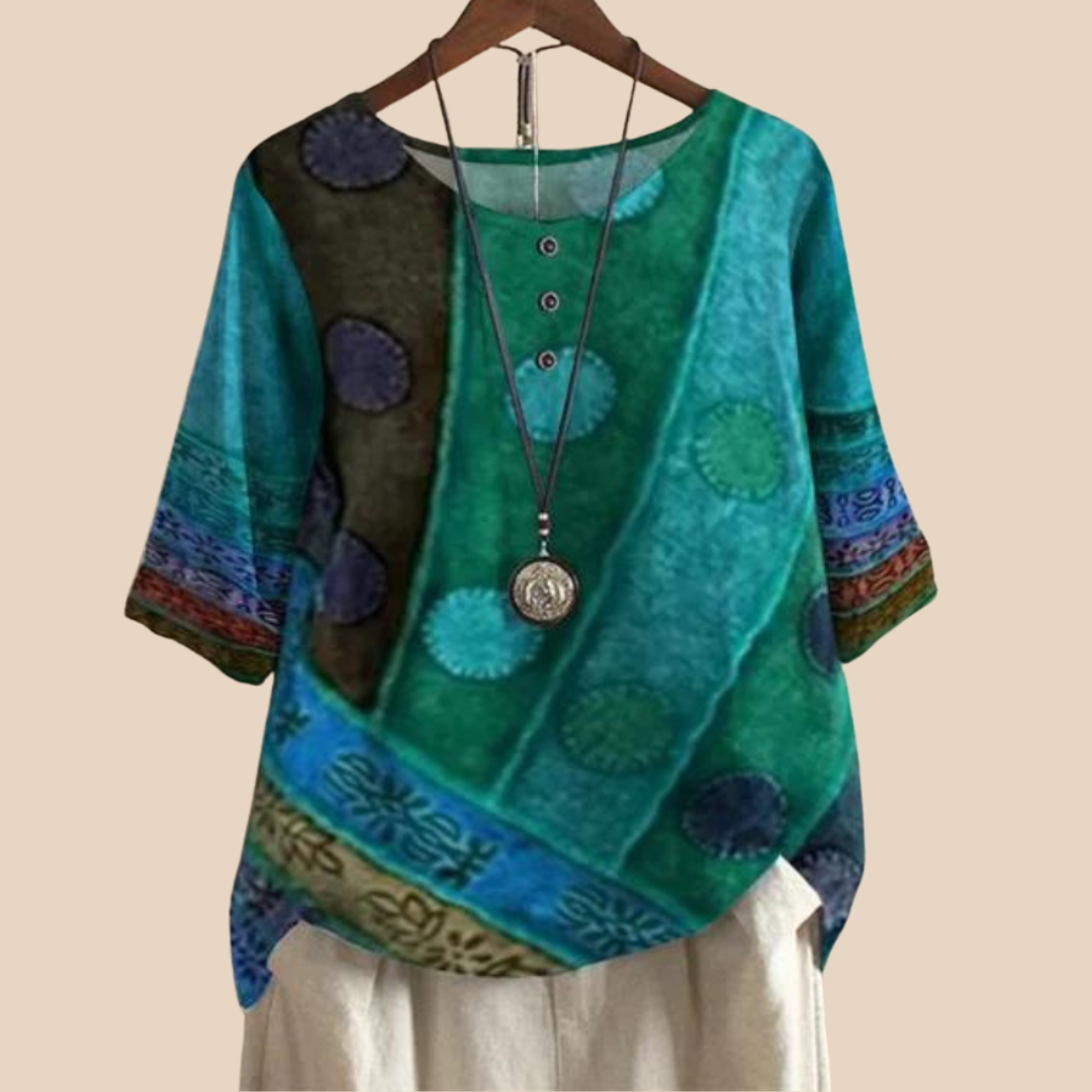 Parmina - Camicetta patchwork Boho
