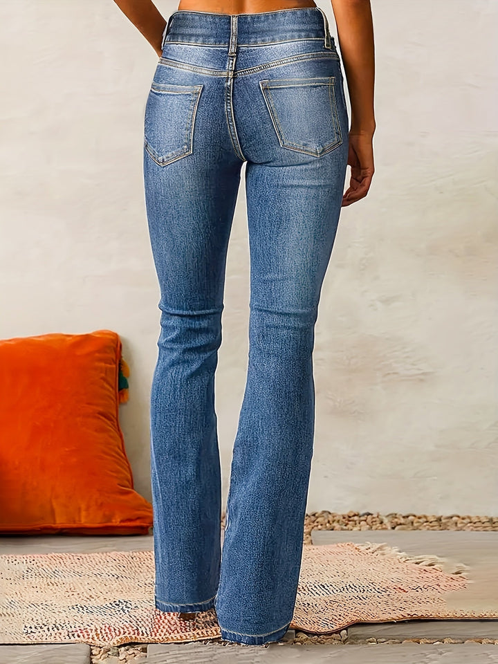 Marylène - Trendy hoog uitgesneden flared jeans