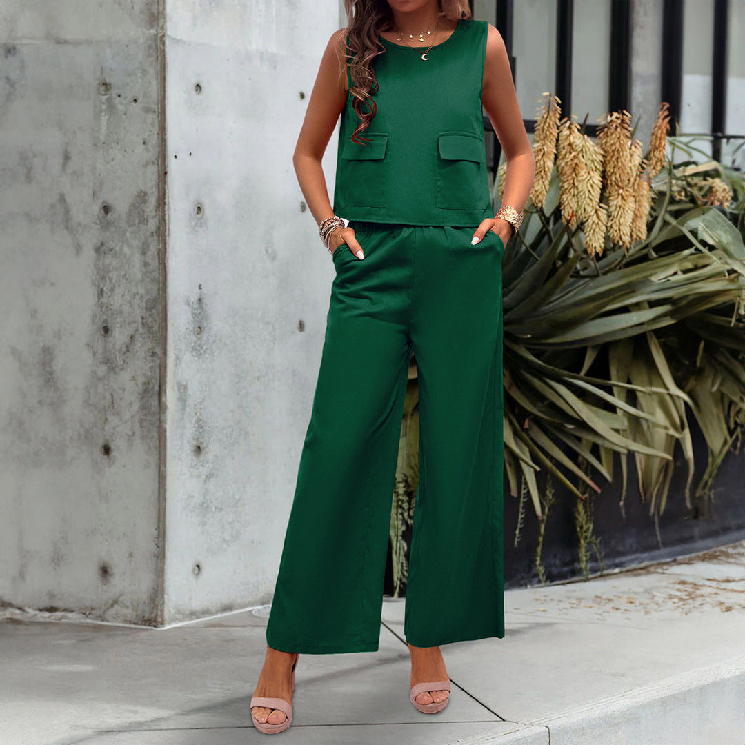 Nika - Mouwloze jumpsuit met wijde pijpen