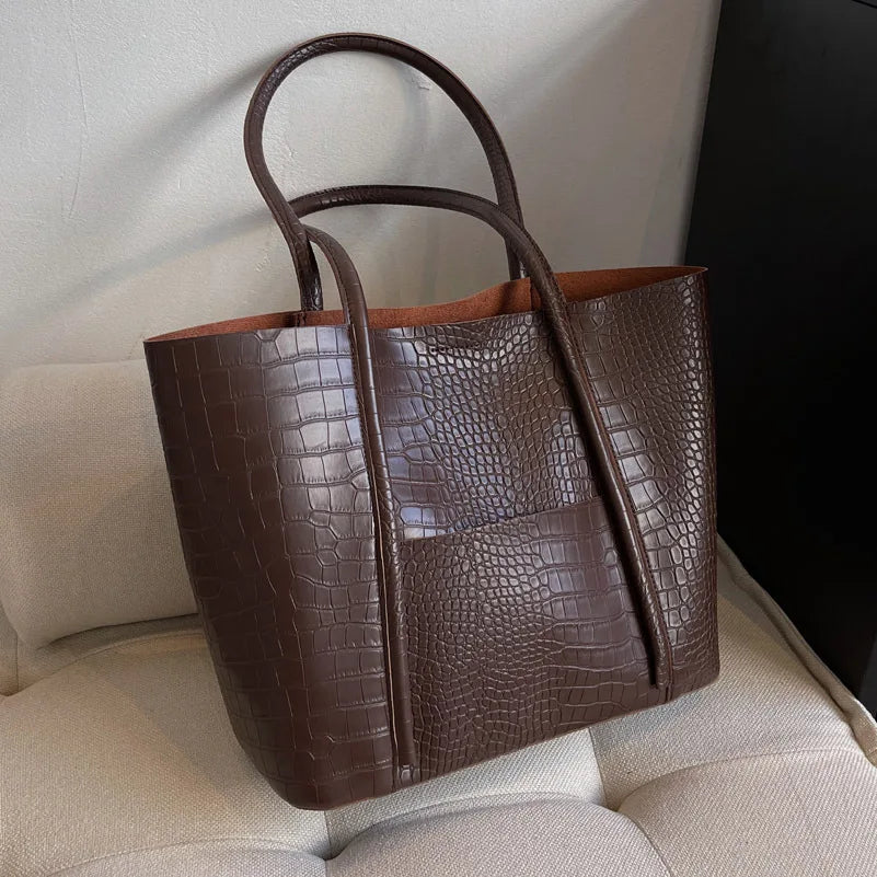 Betina™ - Croco Leren Schoudertas