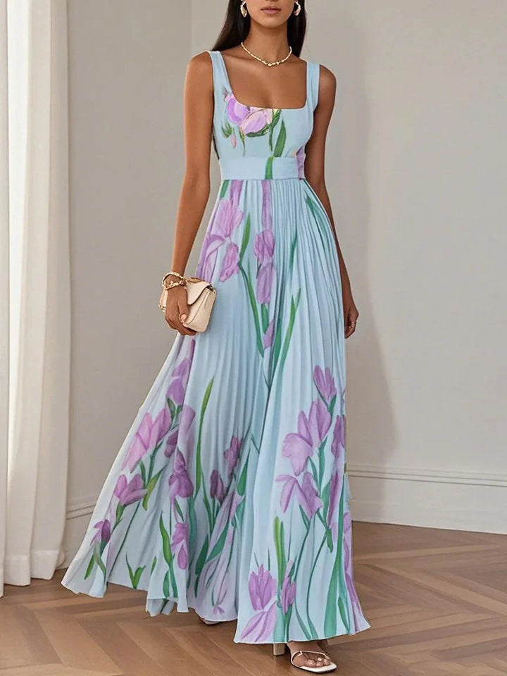 Liviana - Vestido maxi plissado
